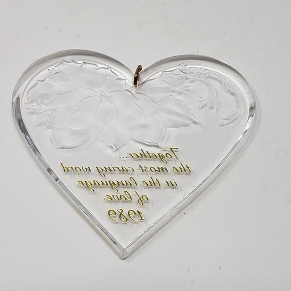 1989 Hallmark Language of Love Acrylic Holiday Christmas Ornament. - Picture 5 of 8